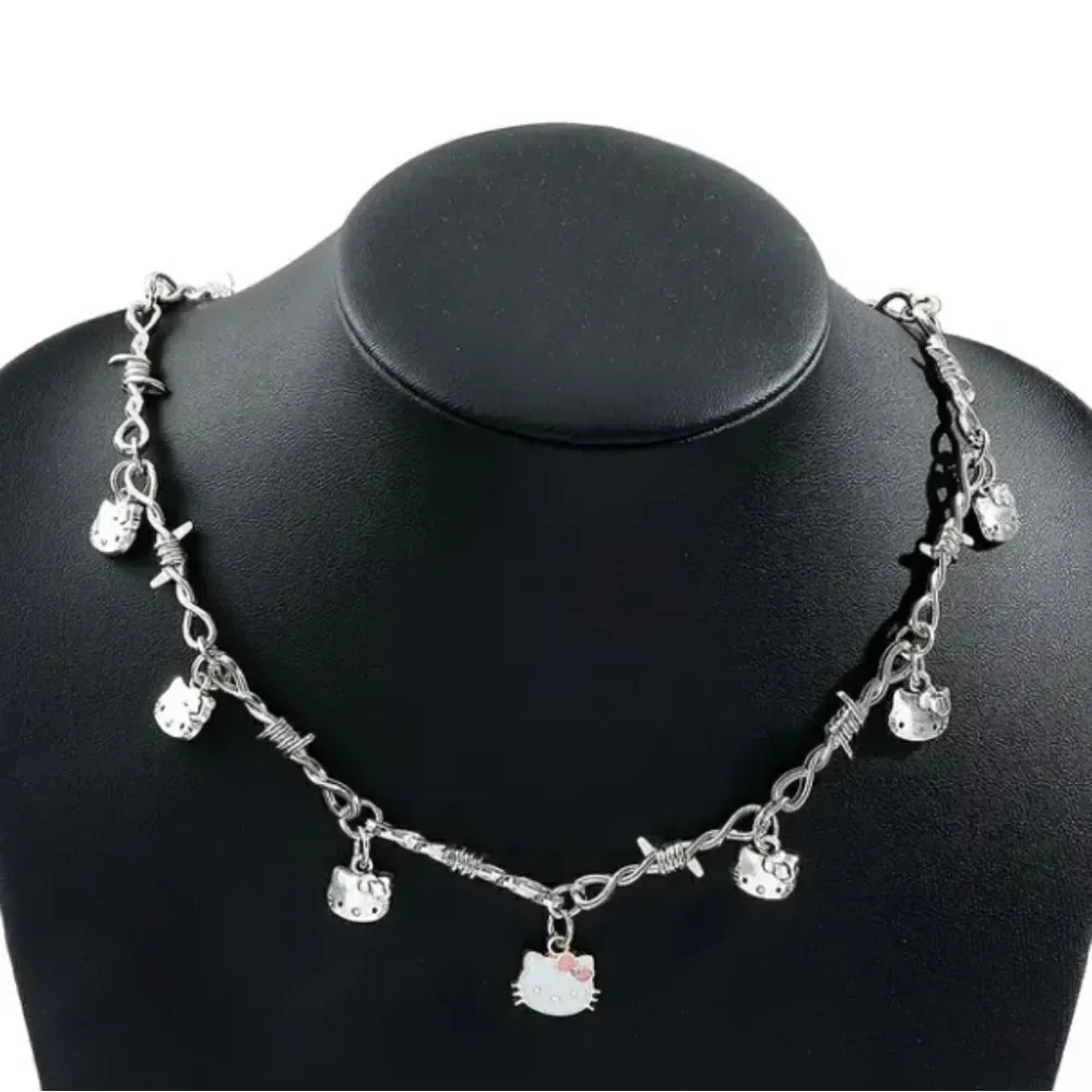Silver Plated Hello Kitty Charm Necklace
